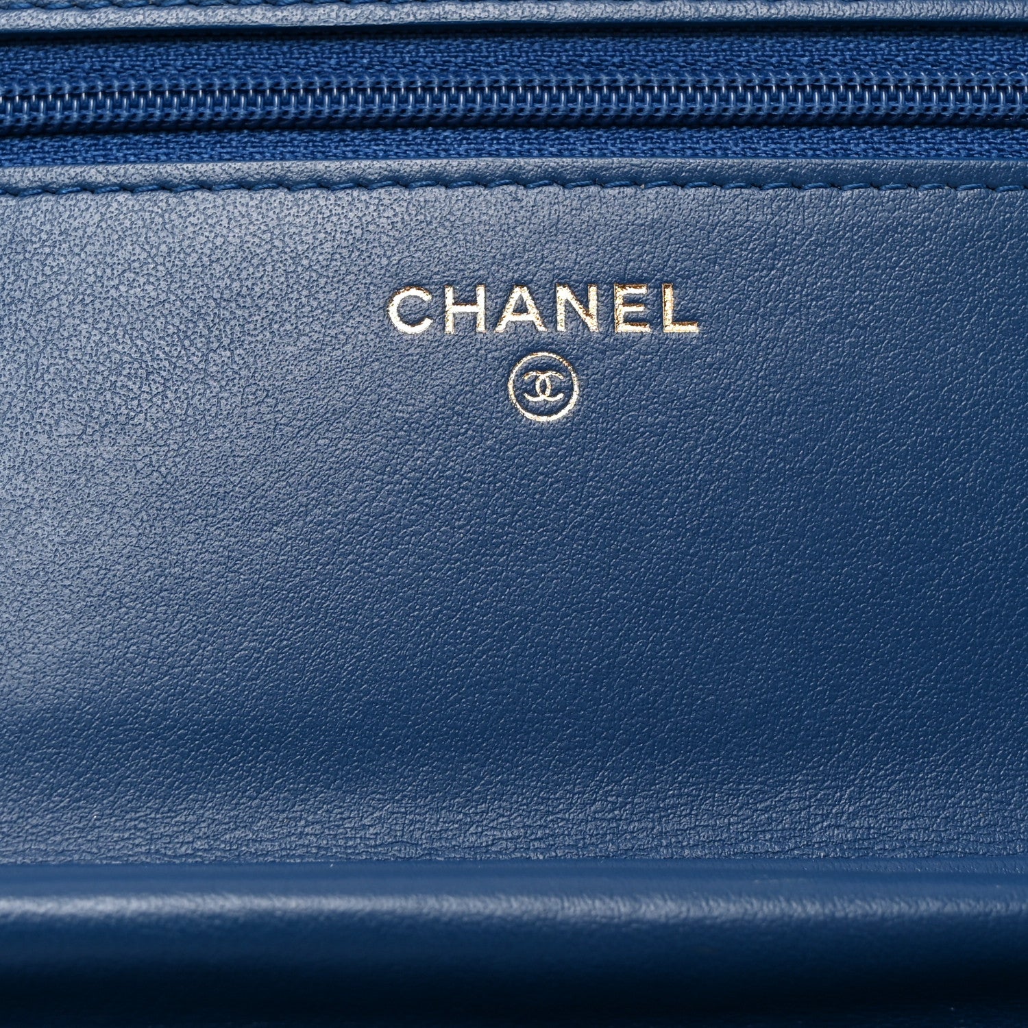 Chanel Caviar Quilted CC Filigree Wallet On Chain WOC Blue 6 of 12