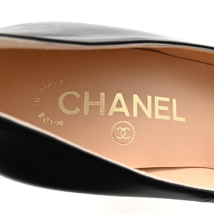 Chanel Lambskin CC Cap Toe Platform Pumps 38.5 Black 8 of 10