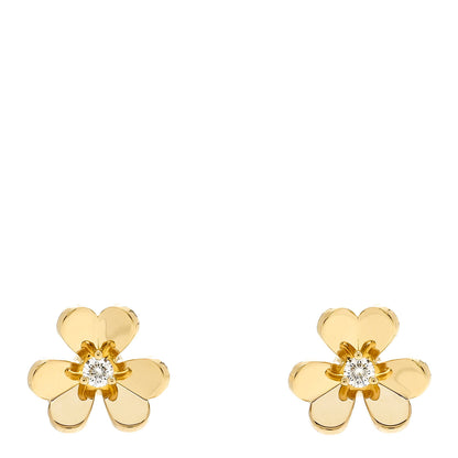 Van Cleef & Arpels 18K Yellow Gold Diamond Mini Frivole Earrings 1 of 5
