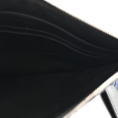 Christian Dior Oblique Jacquard A5 Flat Pouch Wristlet Black 5 of 9