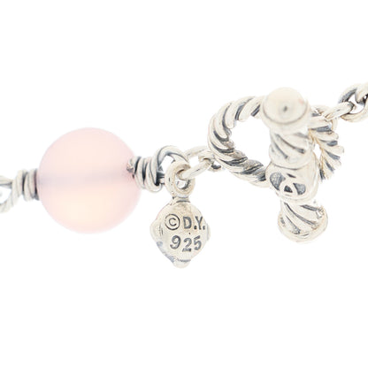 David Yurman Sterling Silver Rose Quartz Long Bead Necklace 40" 4 of 5