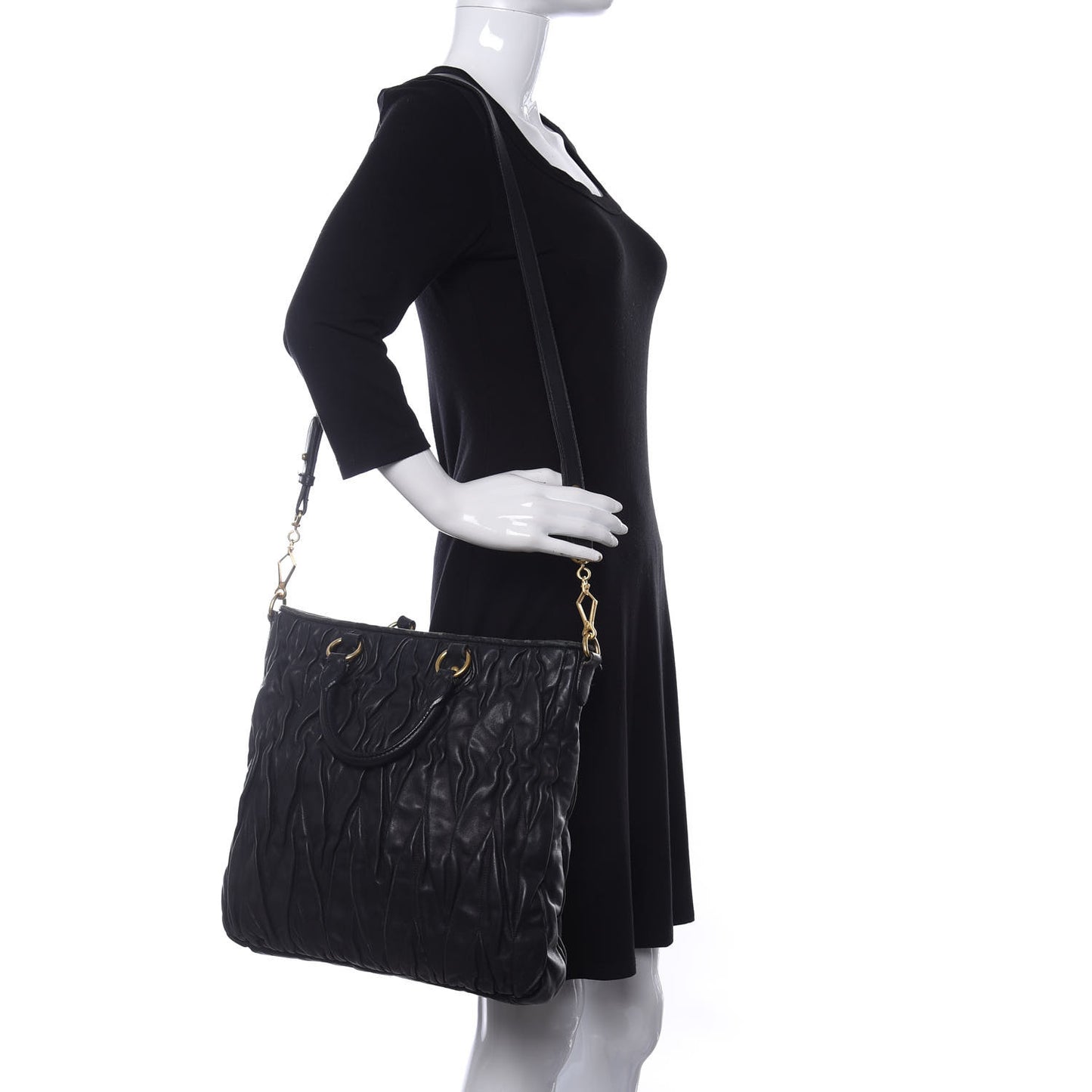 Nappa Matelasse Tote Black