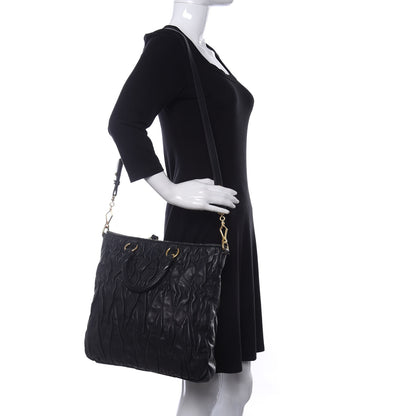 Miu Miu Nappa Matelasse Tote Black 2 of 23