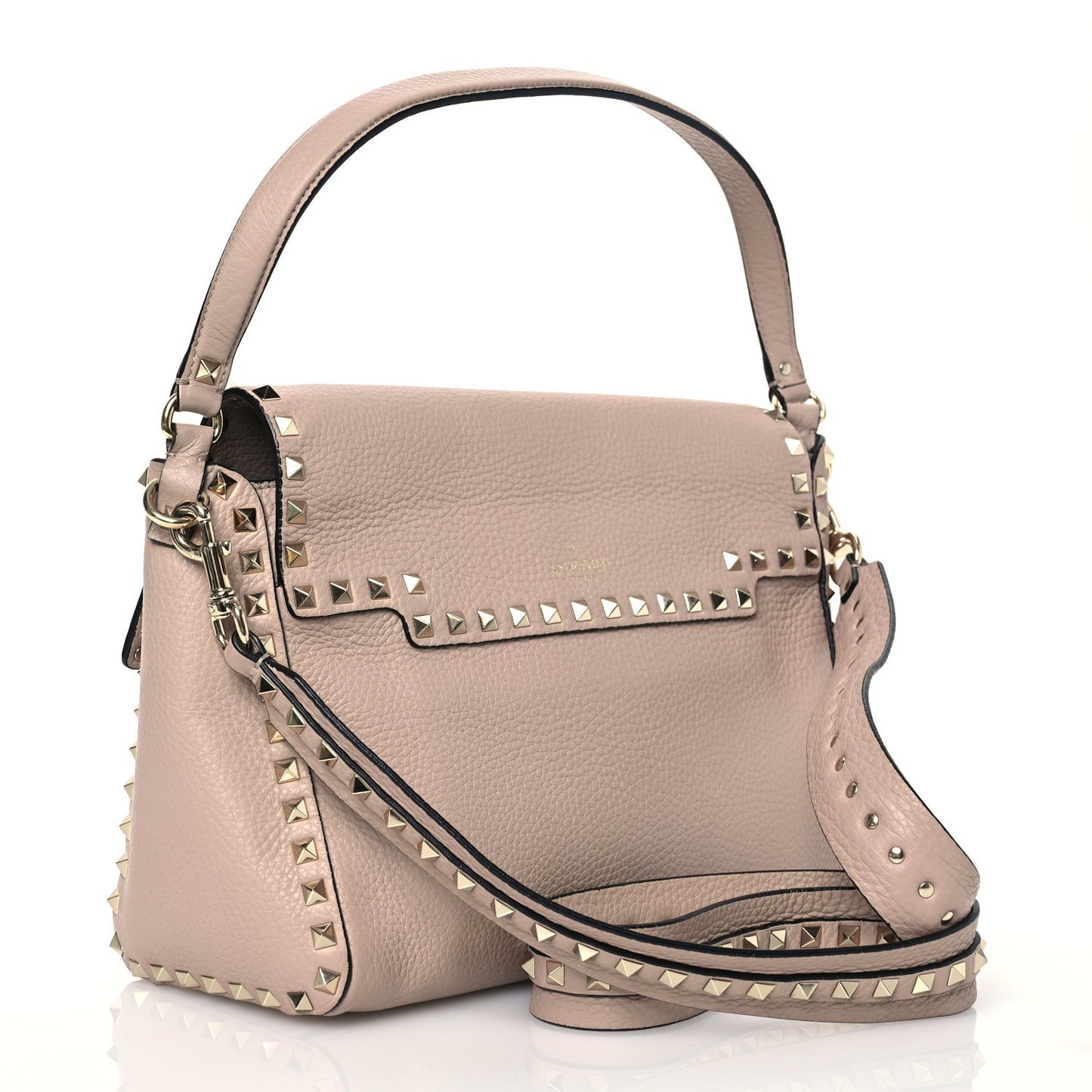 Pebbled Calfskin Messenger Bag Poudre