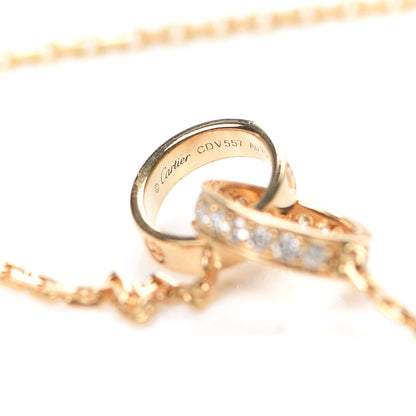 Cartier 18K Yellow Gold Diamond Interlocking LOVE Necklace 5 of 7