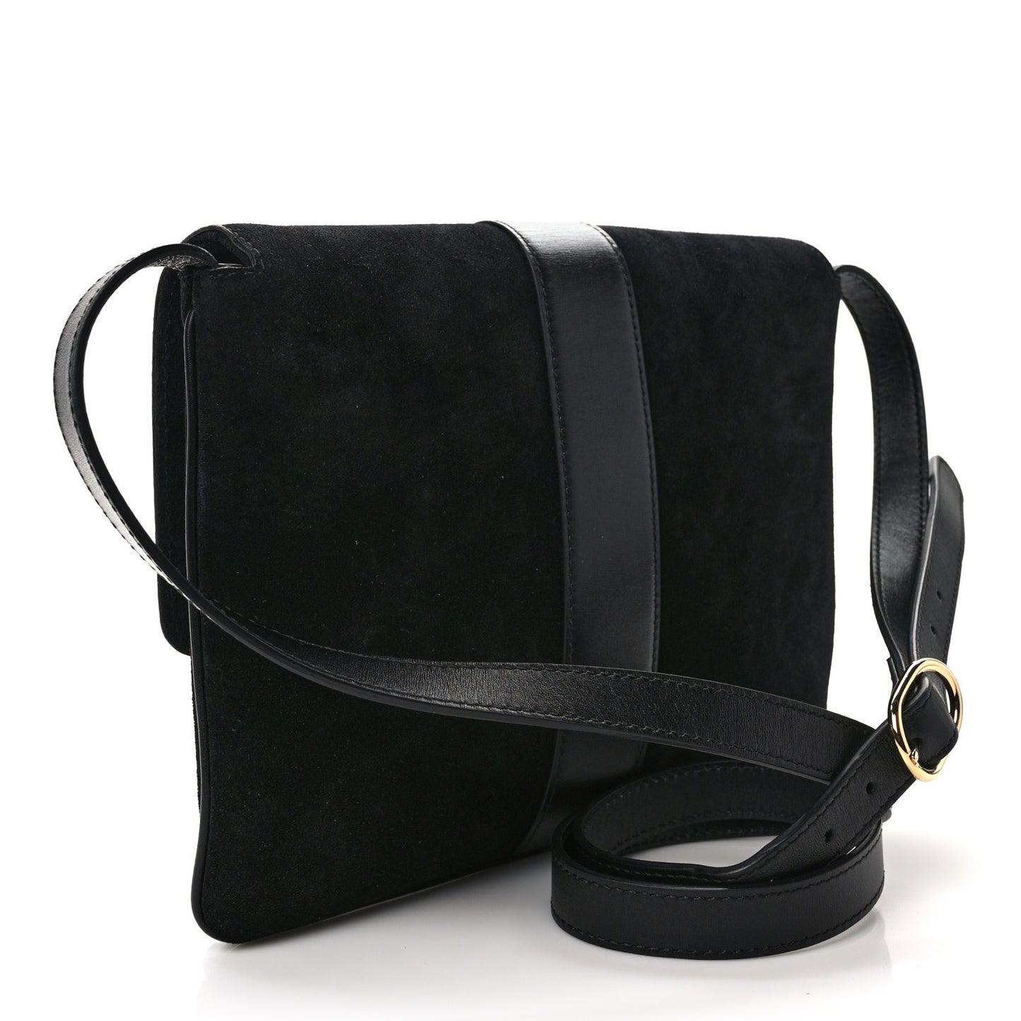 Suede Medium Arli Flap Shoulder Bag Black