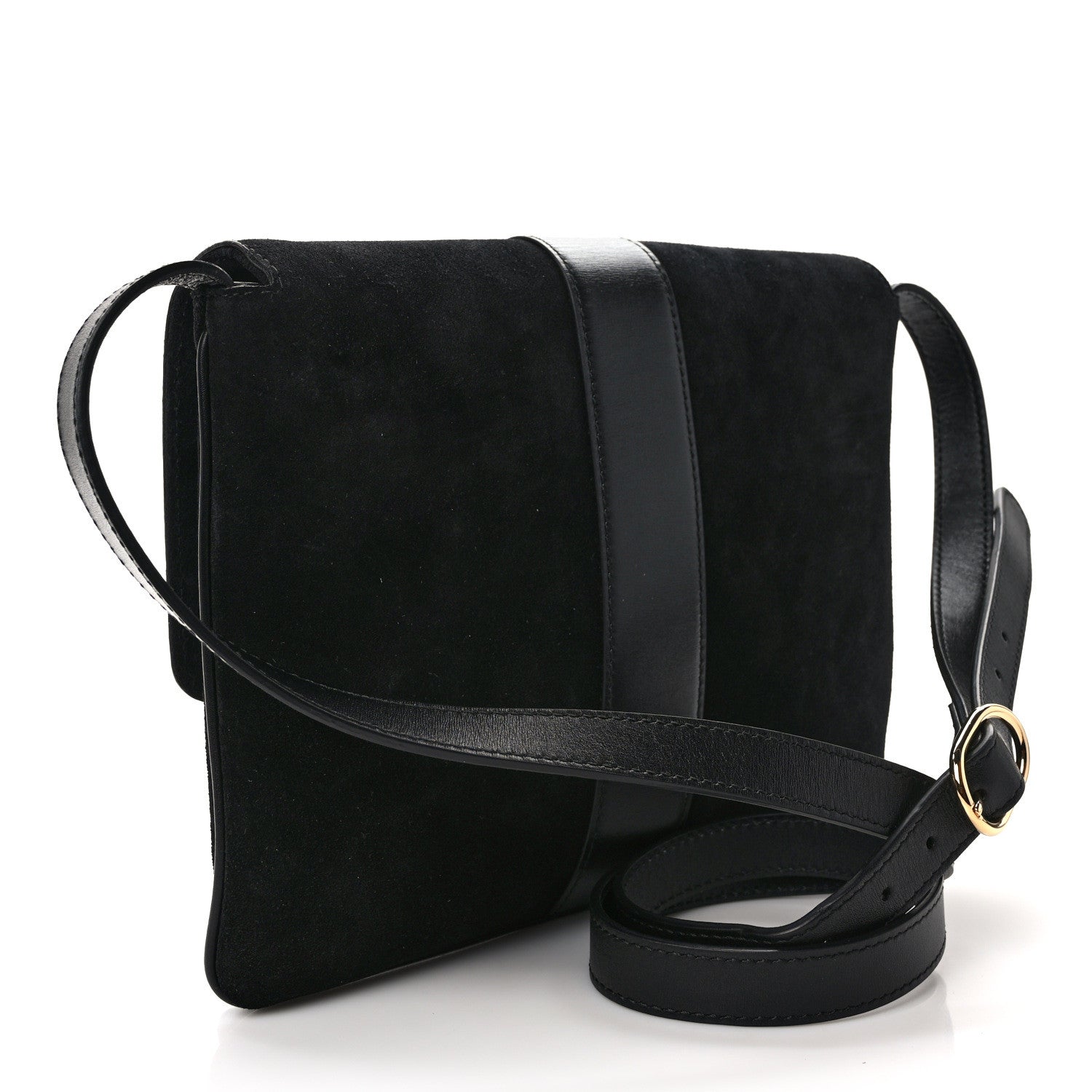 Gucci Suede Medium Arli Flap Shoulder Bag Black 3 of 13