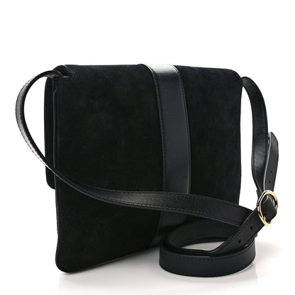 Gucci Suede Medium Arli Flap Shoulder Bag Black 3 of 13
