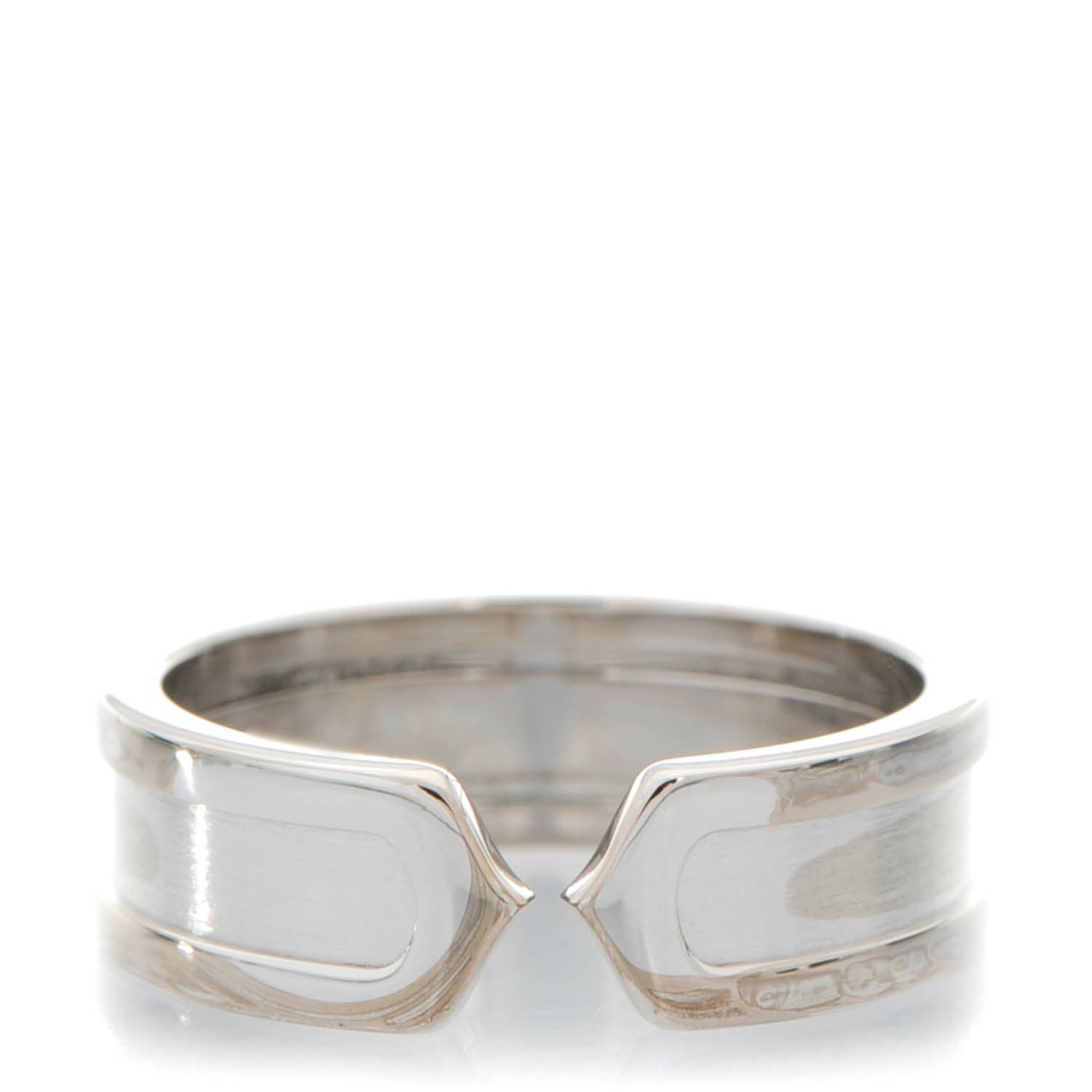 Cartier 18K White Gold 7mm C De Ring 57 8 1 of 7