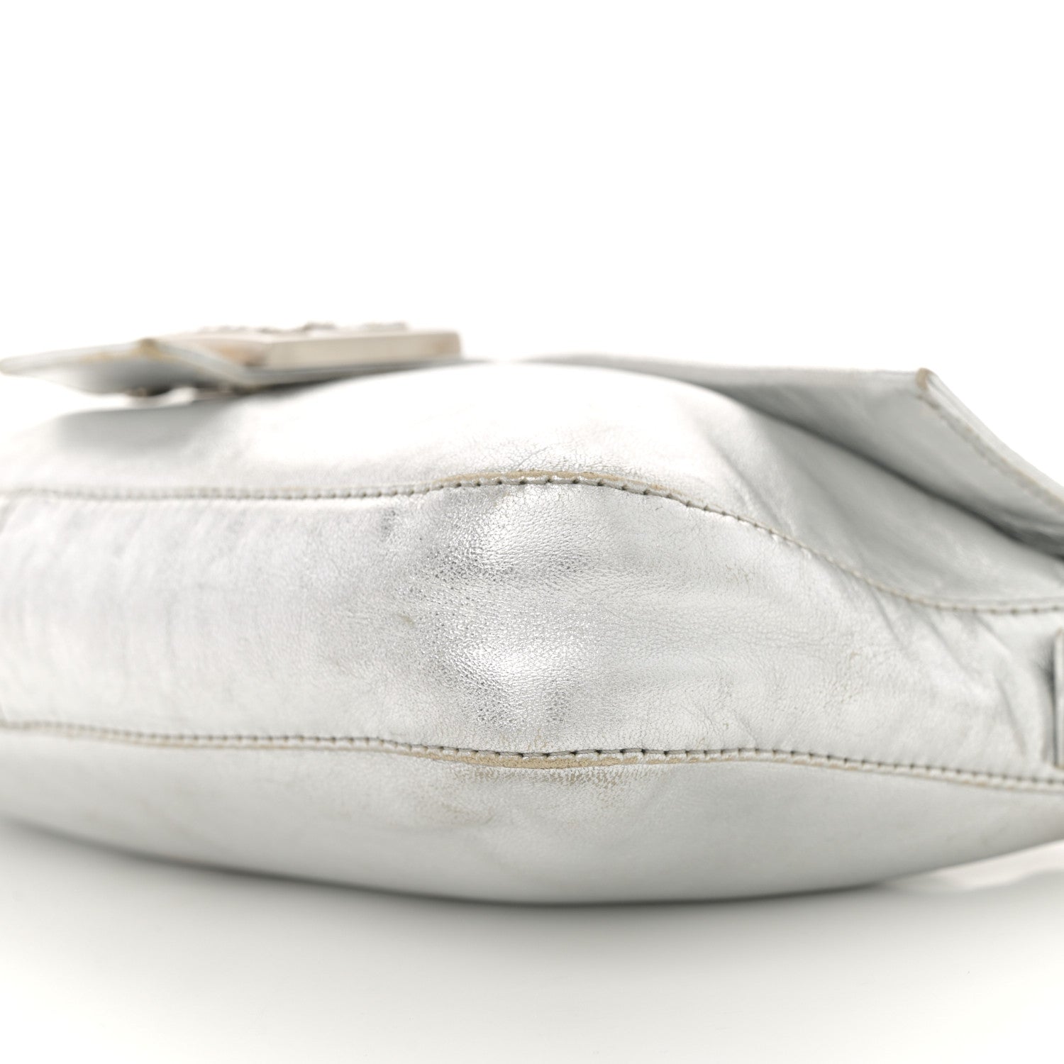 Fendi Metallic Nappa Crystal Baguette Silver 10 of 15
