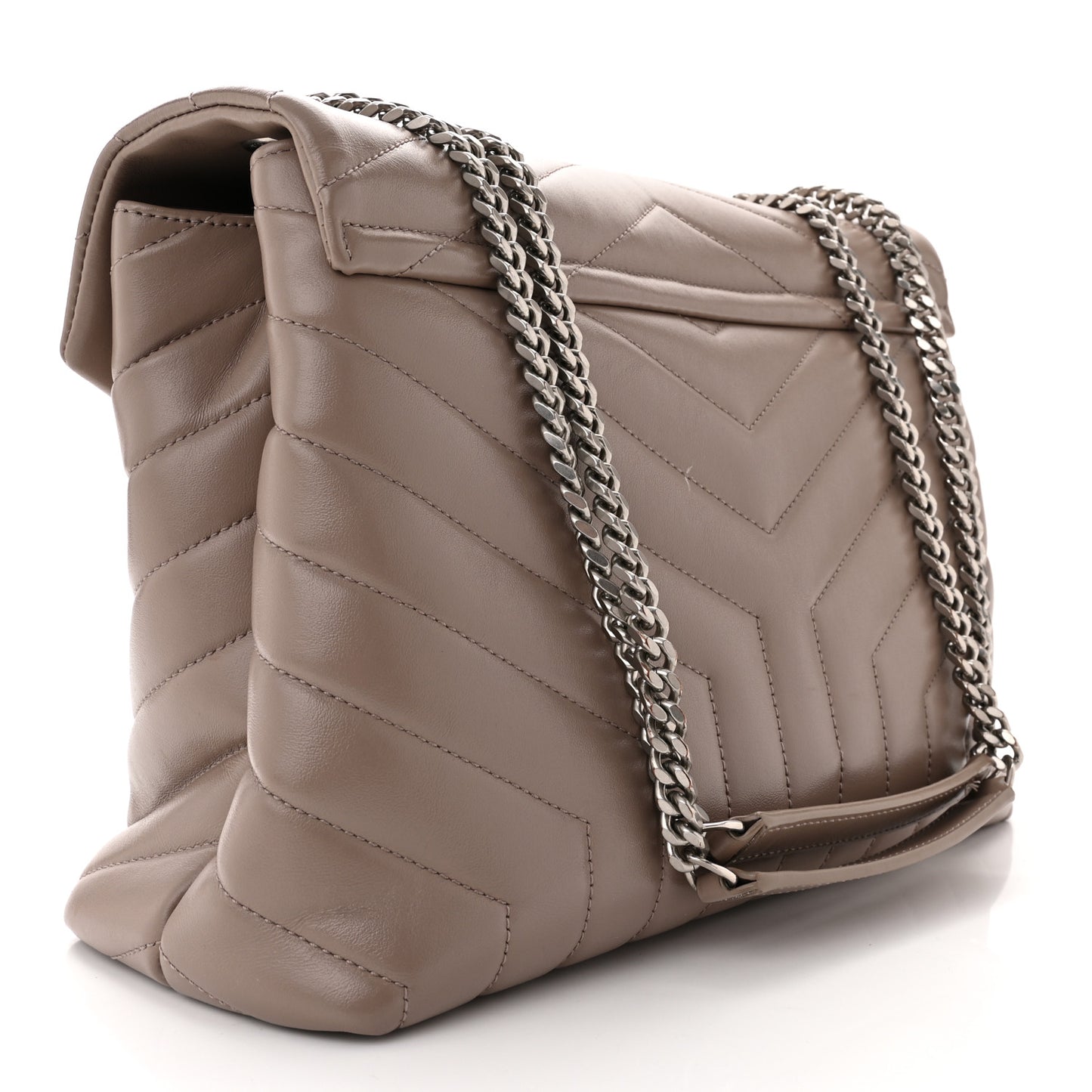Calfskin Y Quilted Monogram Medium Loulou Chain Satchel Rose Antic