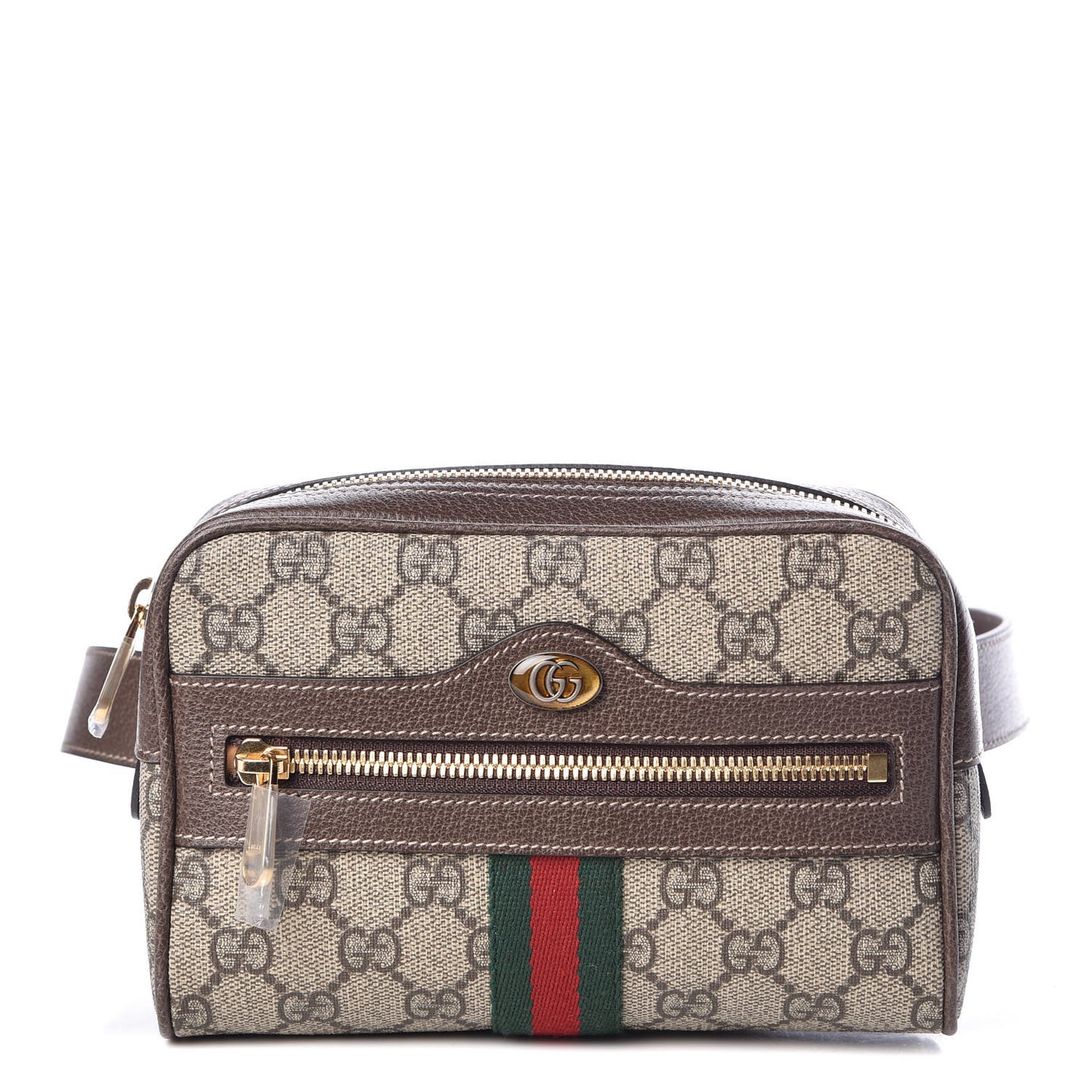 GG Supreme Monogram Web Small Ophidia Belt Bag 95 38 Dark Brown