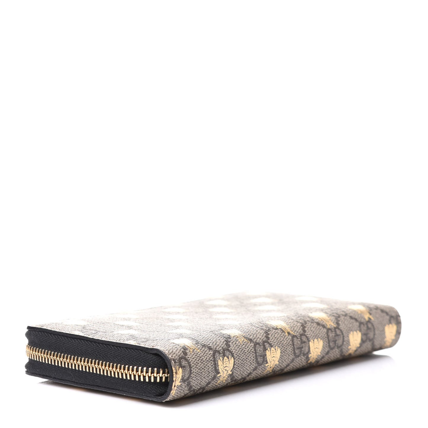 GG Supreme Monogram Bees Zip Around Wallet