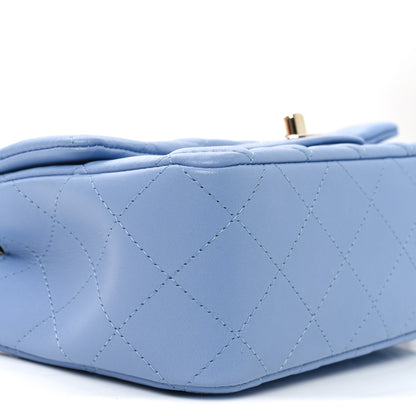 Chanel Lambskin Quilted Mini Rectangular Flap Light Blue 9 of 11