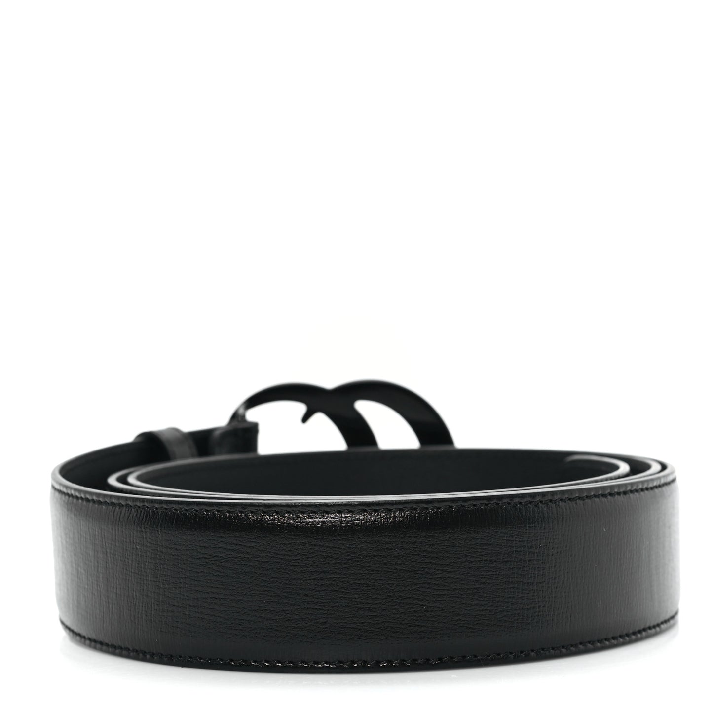 Azalea Calfskin Enamel Monochrome Double G 40mm Belt 115 46 Black