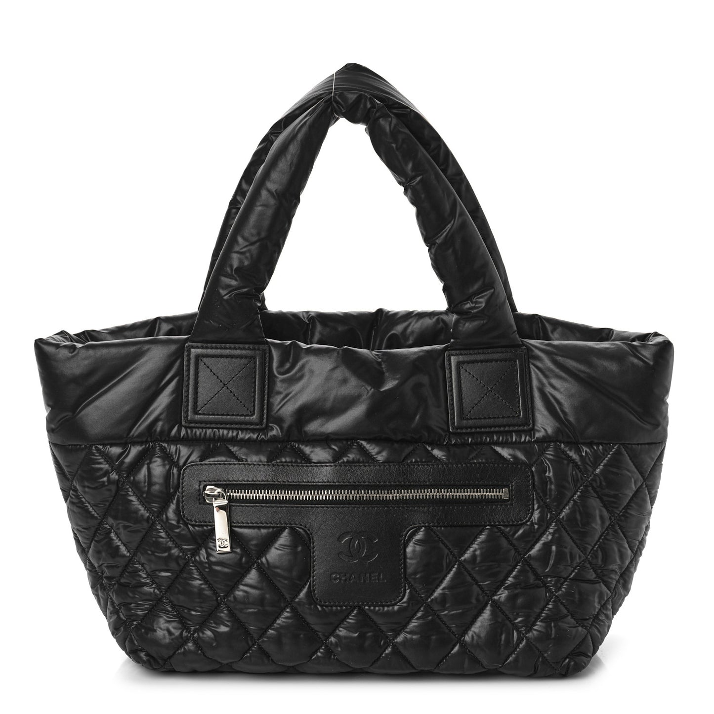 Nylon Quilted Small Coco Cocoon Tote Black