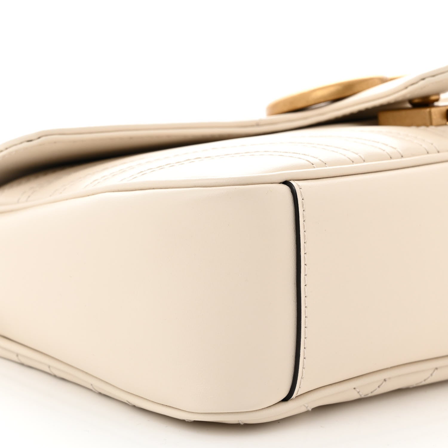 Gucci Calfskin Matelasse Small GG Marmont Shoulder Bag White 9 of 10