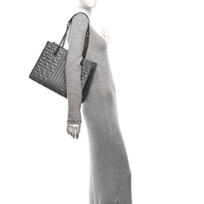 Gucci Calfskin Matelasse Aria Medium GG Marmont Shoulder Tote Deep Grey 2 of 11