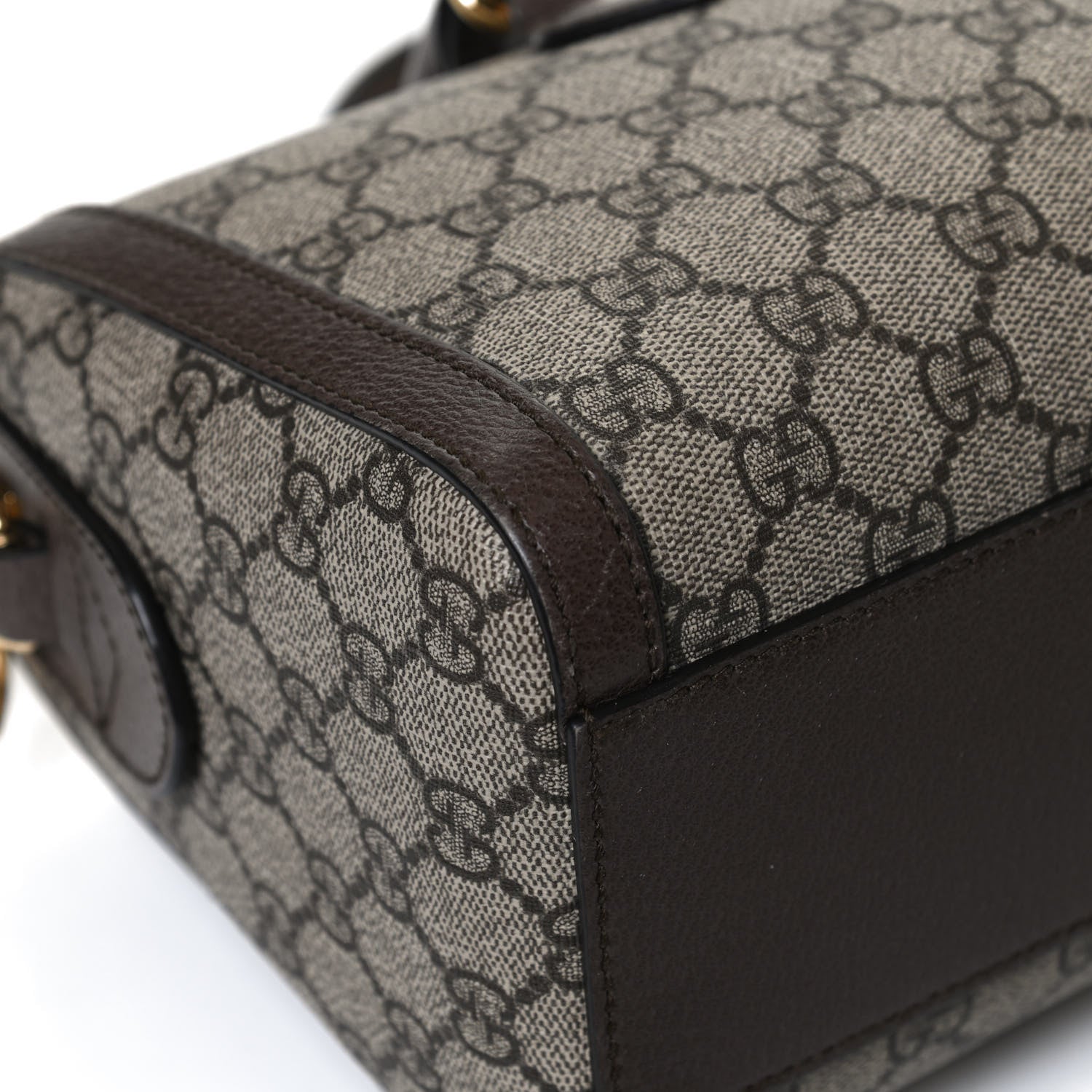 Gucci GG Supreme Monogram Web Medium Ophidia Boston Brown 12 of 14