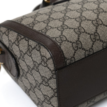 Gucci GG Supreme Monogram Web Medium Ophidia Boston Brown 12 of 14