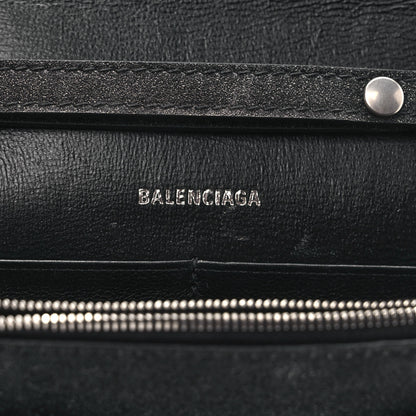 Balenciaga Glitter Fabric Hourglass Chain Bag Black 6 of 11