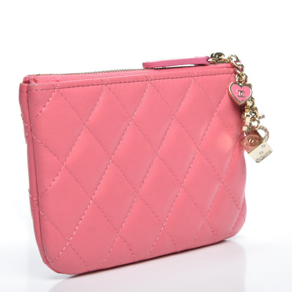Chanel Lambskin Quilted Small Casino Cosmetic Case Pink 2 of 8