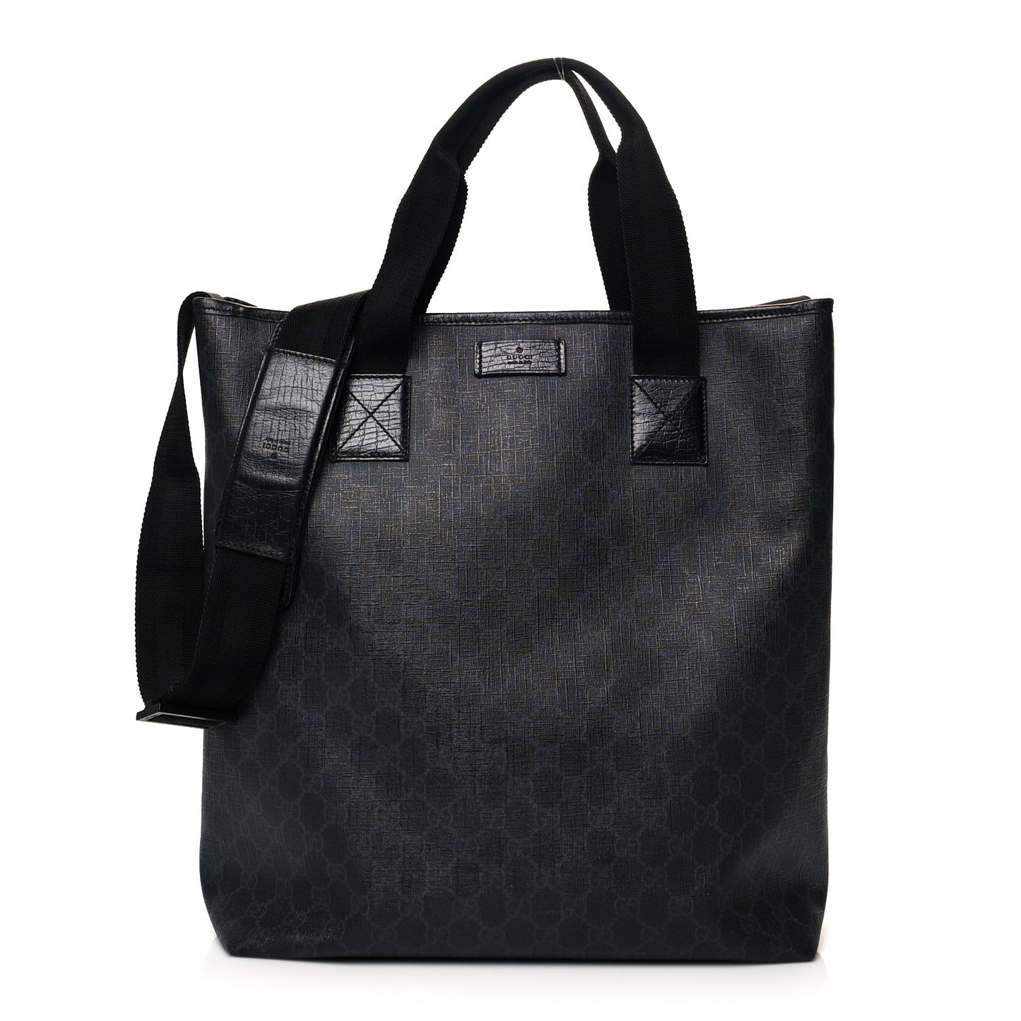 GG Supreme Monogram Web Handle Vertical Tote Black Grey