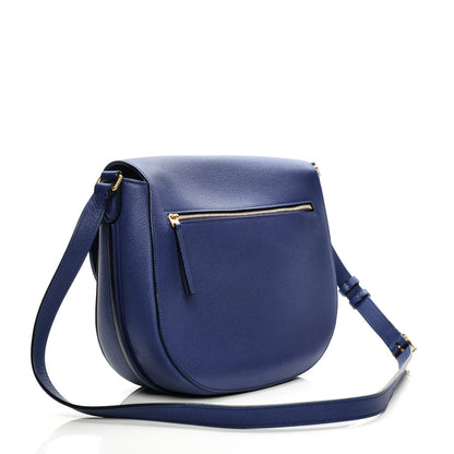 Celine Grained Calfskin Medium Trotteur Indigo 4 of 7