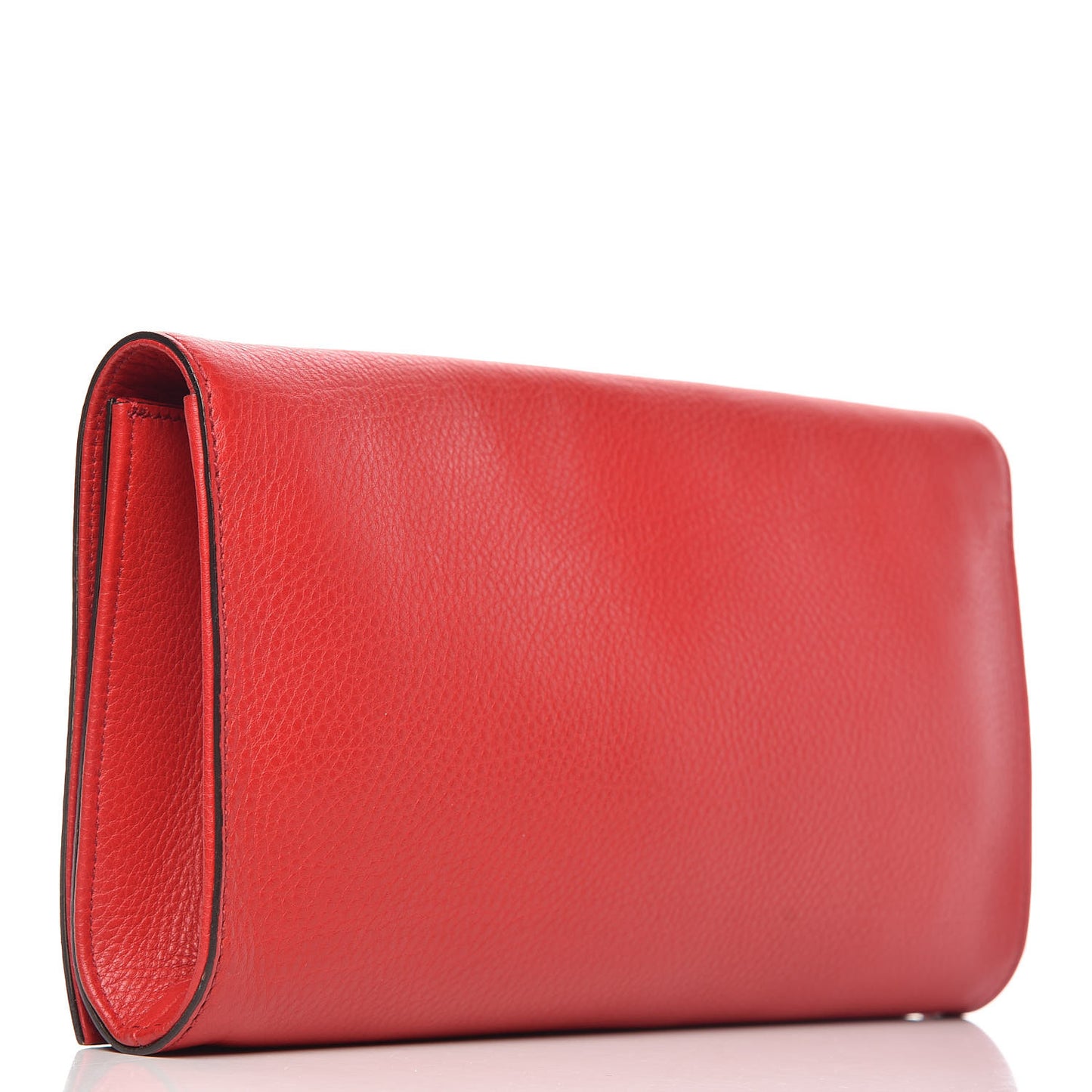 Pebbled Calfskin Medium Soho Clutch Red