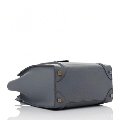 Celine Drummed Calfskin Micro Luggage Kohl 4 of 13