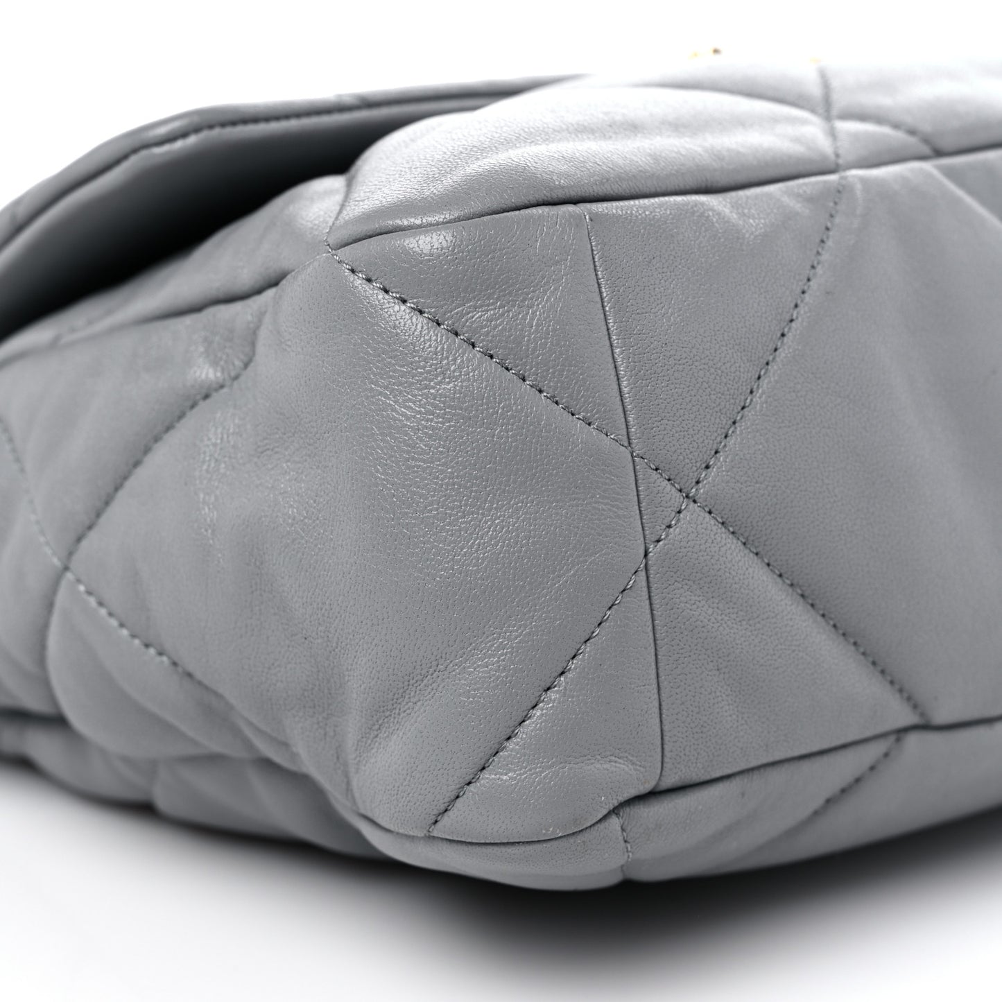 Lambskin Quilted Large Chanel 19 Flap Grey
