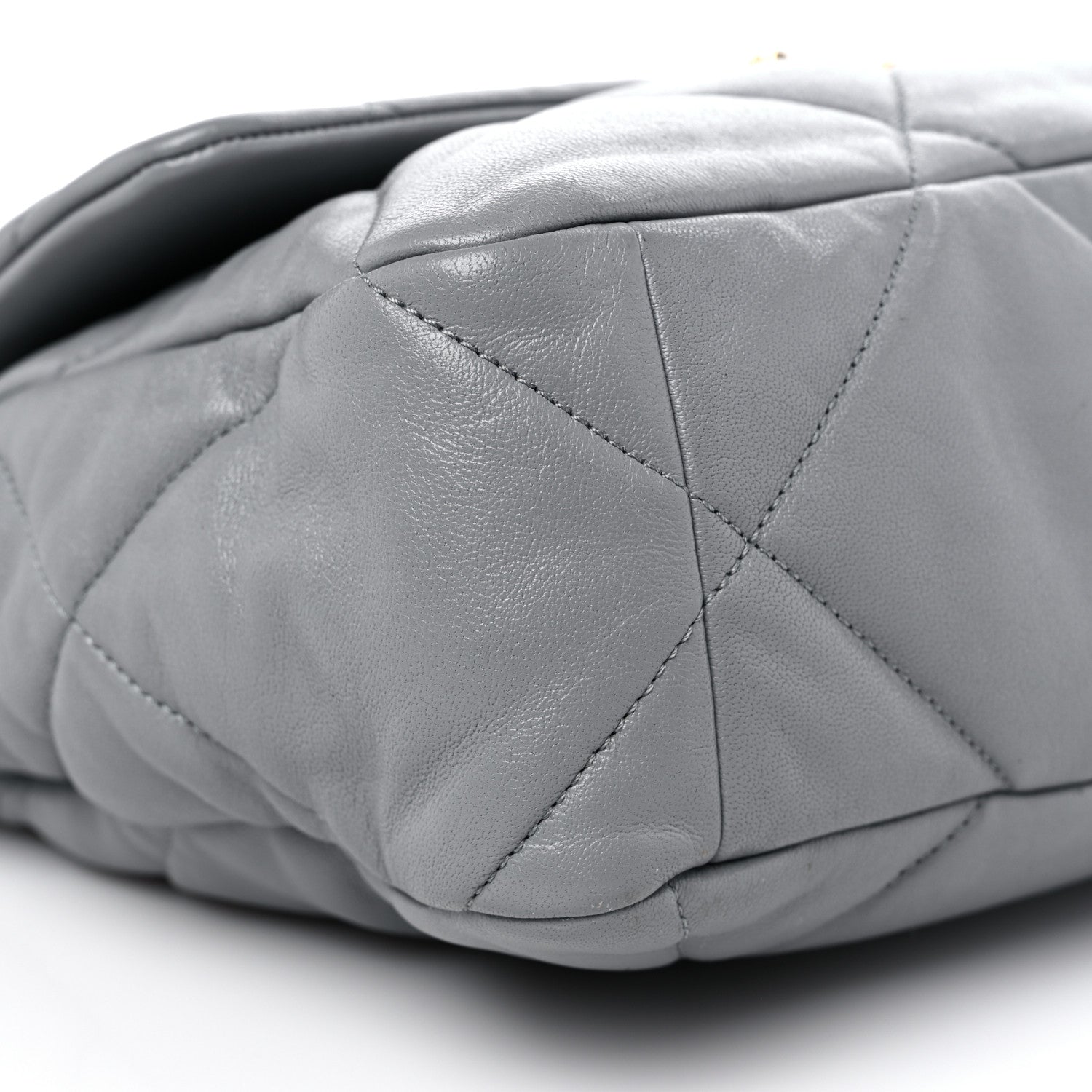Chanel Lambskin Quilted Large Chanel 19 Flap Grey 8 of 10