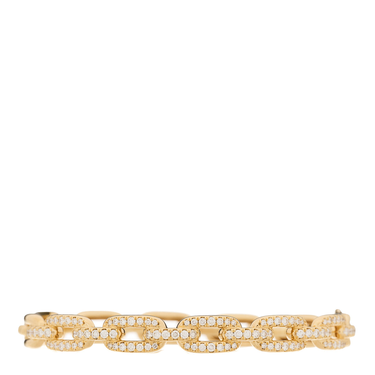 18K Yellow Gold Diamond 7mm Stax Chain Link Bracelet