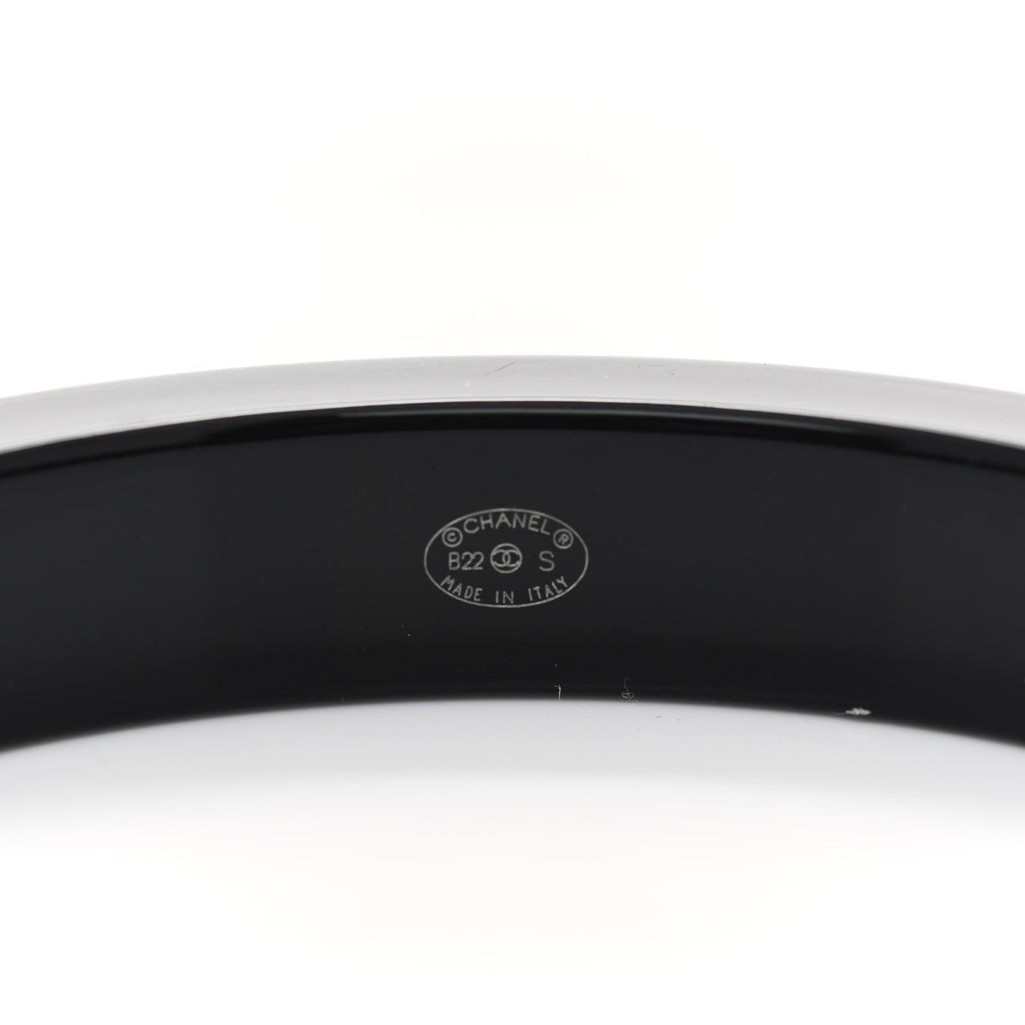 Resin Logo Bangle Bracelet White Black