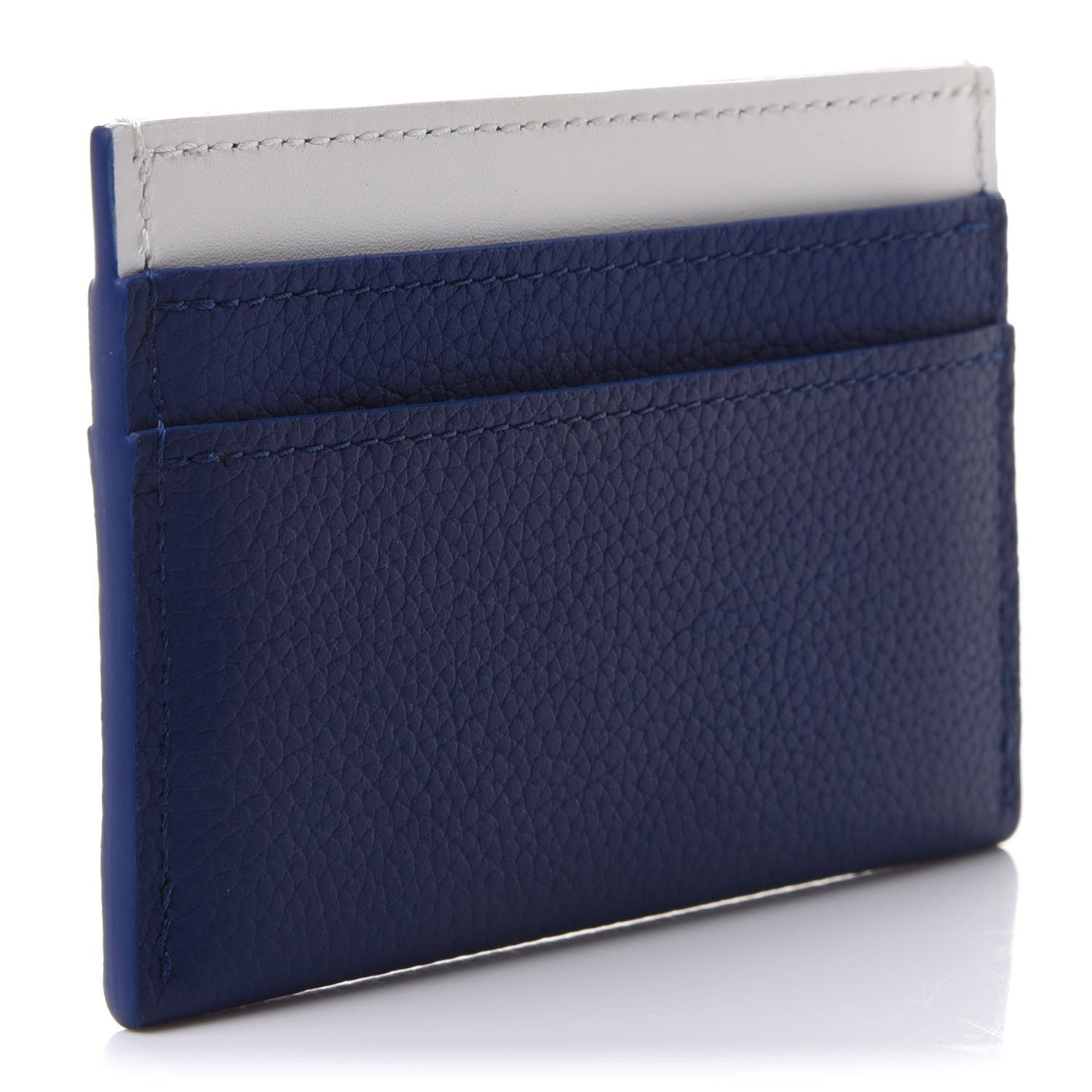 Louis Vuitton Calfskin Everyday LV Porte-Cartes Double Card Holder Blue 3 of 7