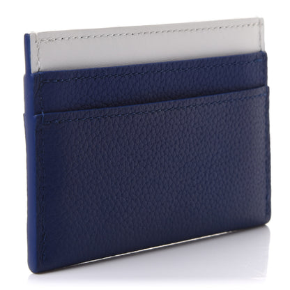 Louis Vuitton Calfskin Everyday LV Porte-Cartes Double Card Holder Blue 3 of 7