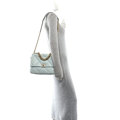 Chanel Lambskin Quilted Large Chanel 19 Flap Light Blue 2 of 11