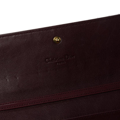 Christian Dior Patent Cannage Lady Dior Rendezvous Wallet On Chain Burgundy 8 of 9