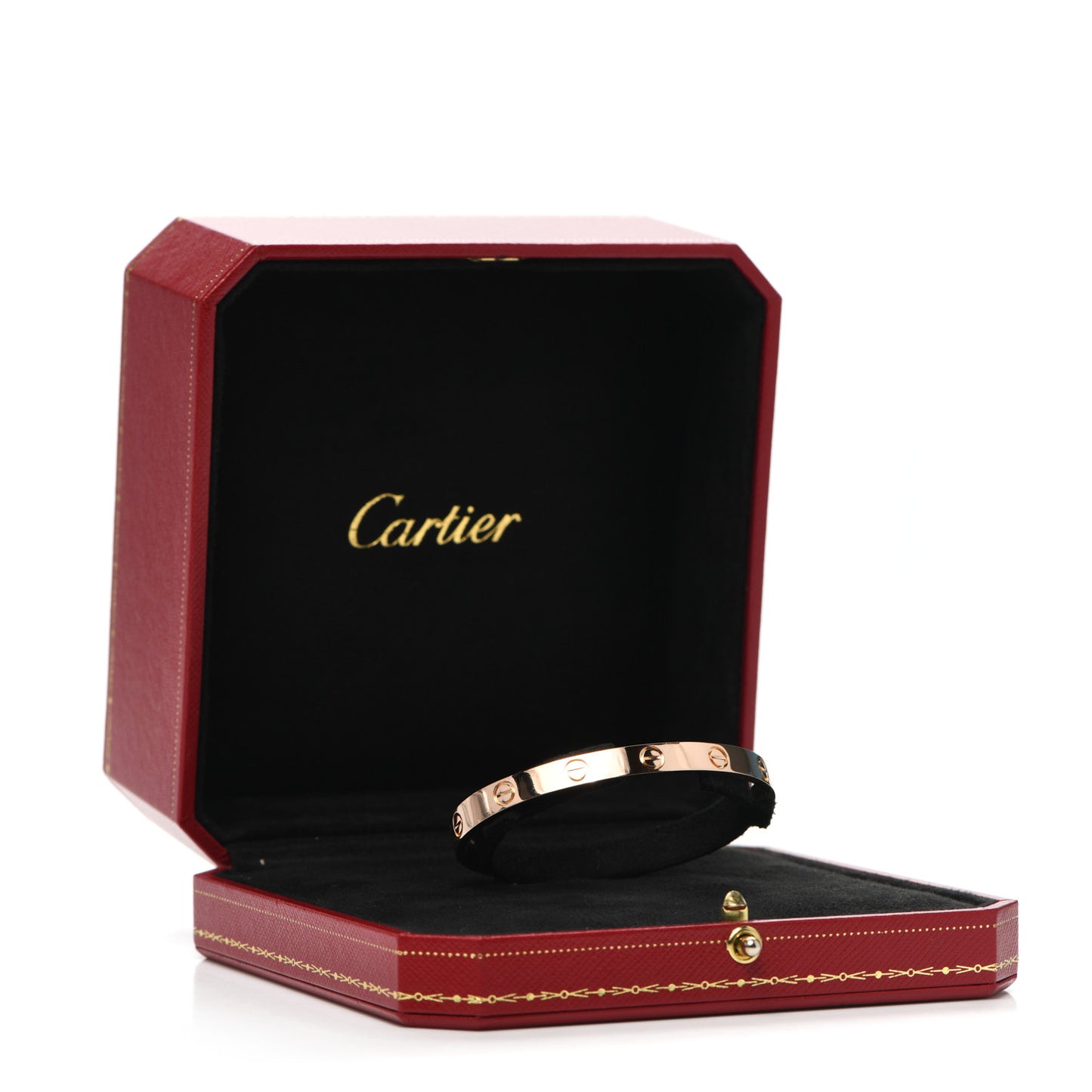 18K Pink Gold LOVE Cuff Bracelet 17