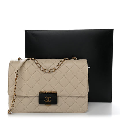 Chanel Sheepskin Quilted Large Beauty Lock Flap Light Beige 11 of 11