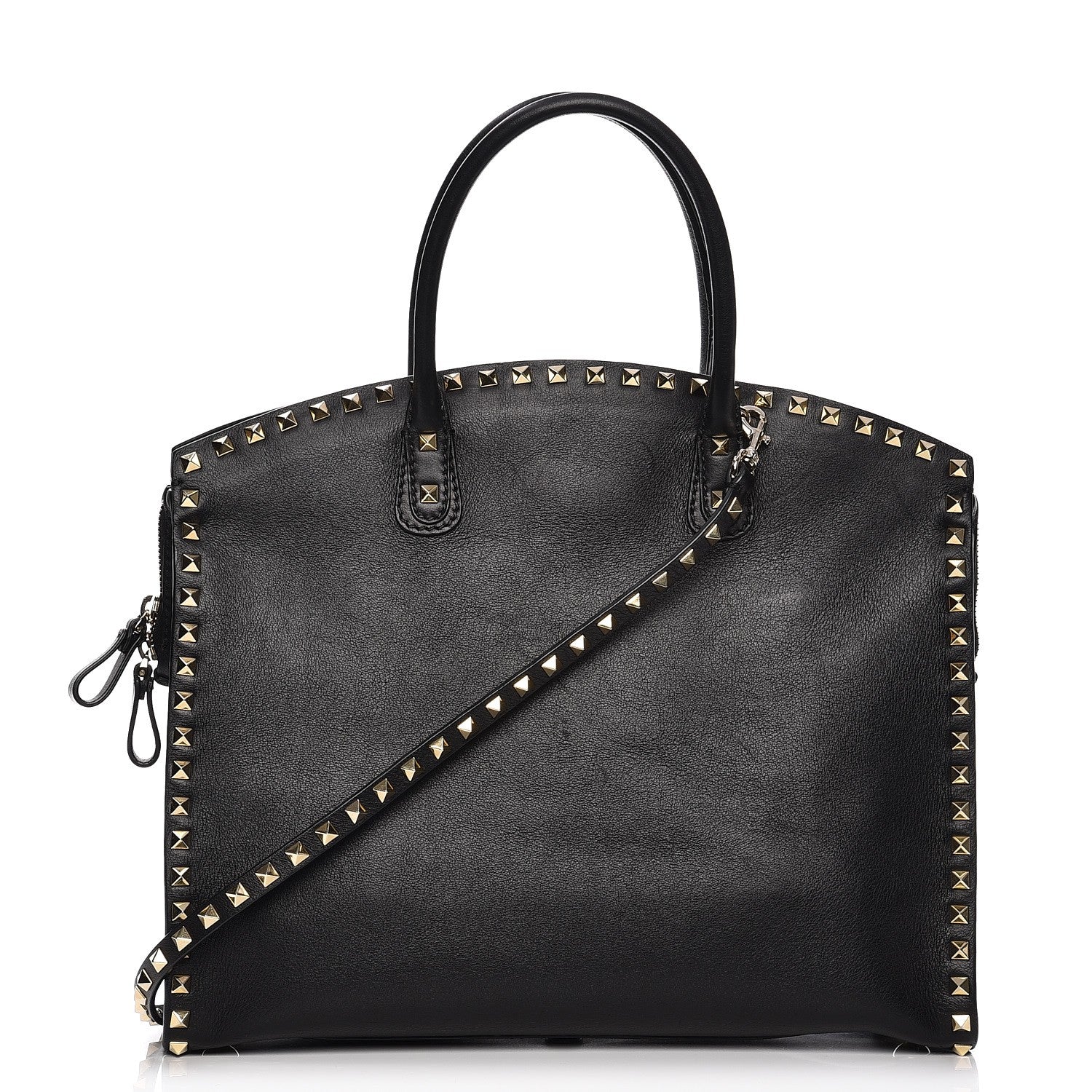 Valentino Garavani Vitello Rockstud Dome Shopper Black 1 of 16