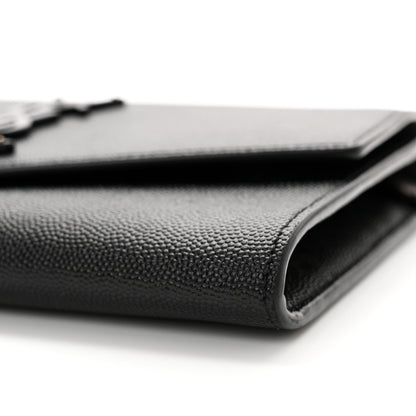 Saint Laurent Grain de Poudre Uptown Chain Wallet Black 11 of 17