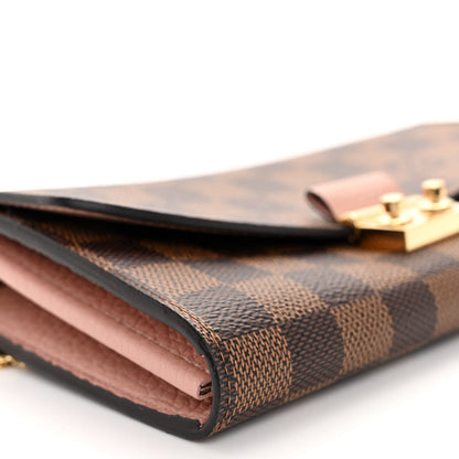 Louis Vuitton LOUIS VUITTON Damier Ebene Croisette Chain Wallet Rose Ballerine 8 of 11