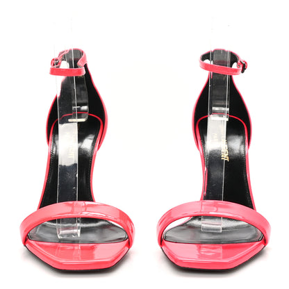 Saint Laurent Patent Calfskin Amber 105 Ankle Strap Sandals 37.5 Fuchsia Fluo 3 of 9