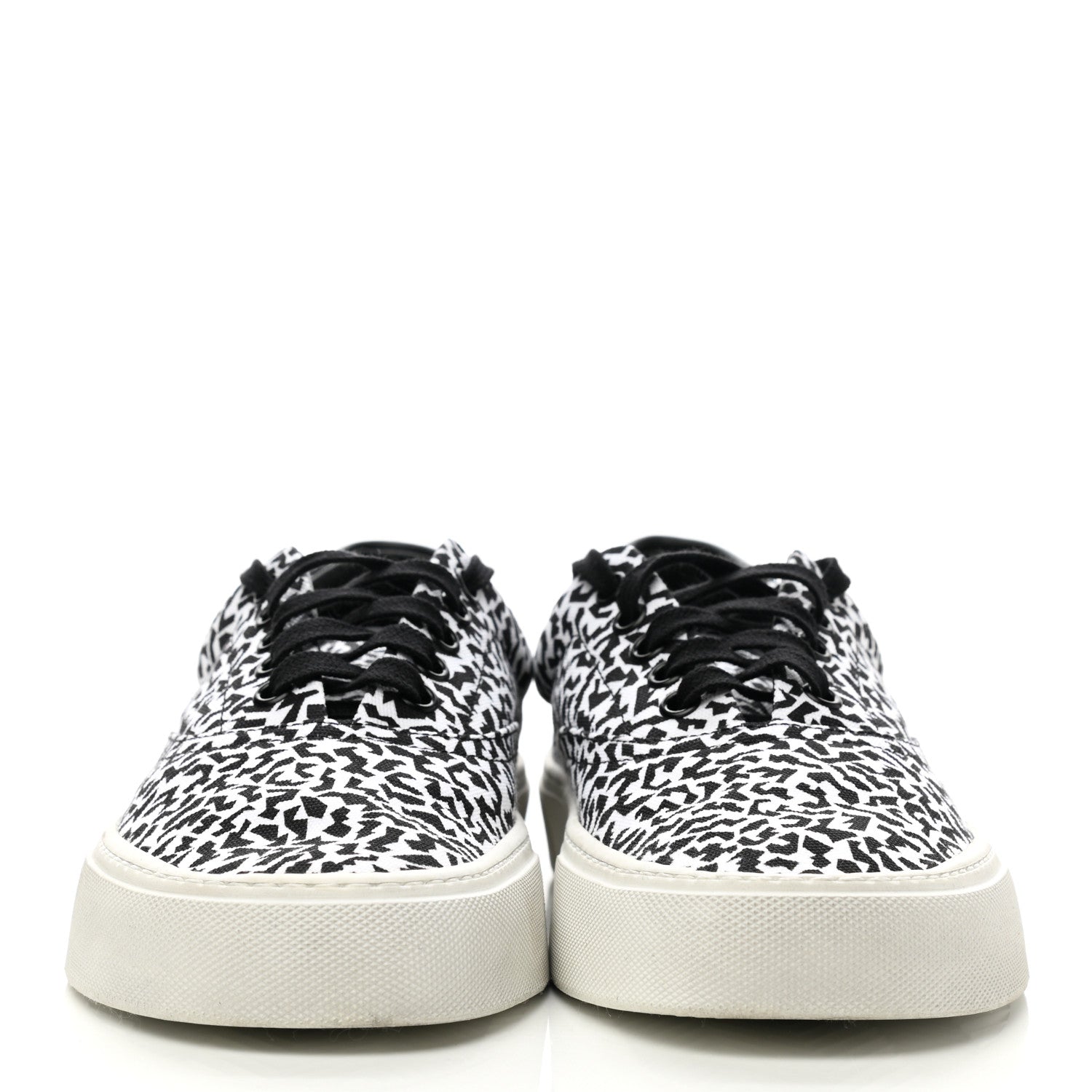 Saint Laurent Canvas Mens Venice Low Top Sneakers 41 Black White 2 of 9