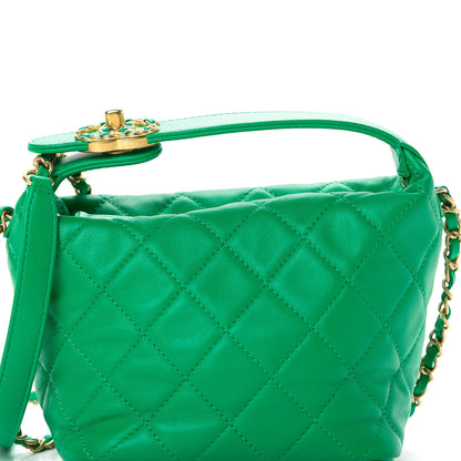 Chanel Lambskin Quilted Small Perfect Meeting Hobo Green 8 of 13
