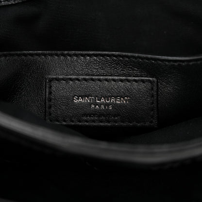 Saint Laurent Crinkled Calfskin Matelasse Monogram Baby Niki Chain Satchel Black 6 of 11