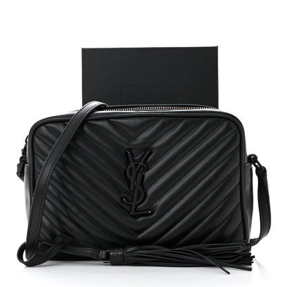 Saint Laurent Calfskin Matelasse Monogram Monochrome Lou Camera Bag Black 16 of 16