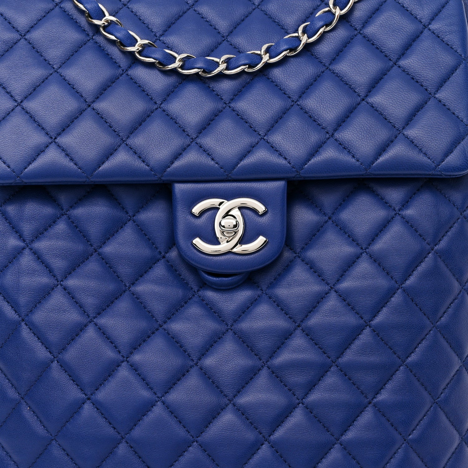 Chanel Lambskin Quilted Large Urban Spirit Backpack Blue 8 of 10