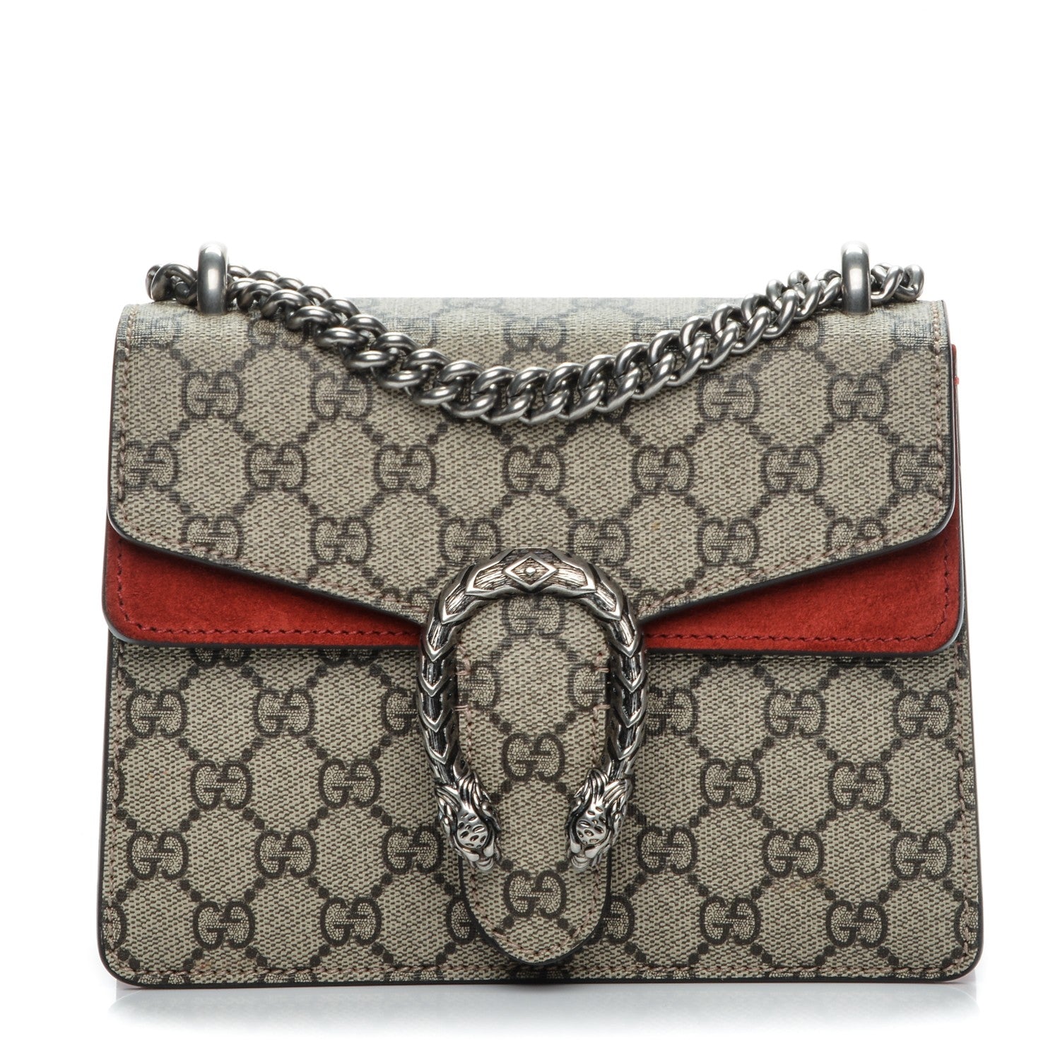 Gucci GG Supreme Monogram Mini Dionysus Shoulder Bag Hibiscus Red 1 of 7